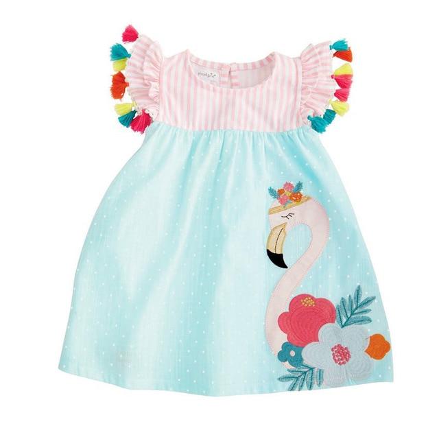 Girl's Clothing Flamingo / 2T Flamingo Print Striped Dress