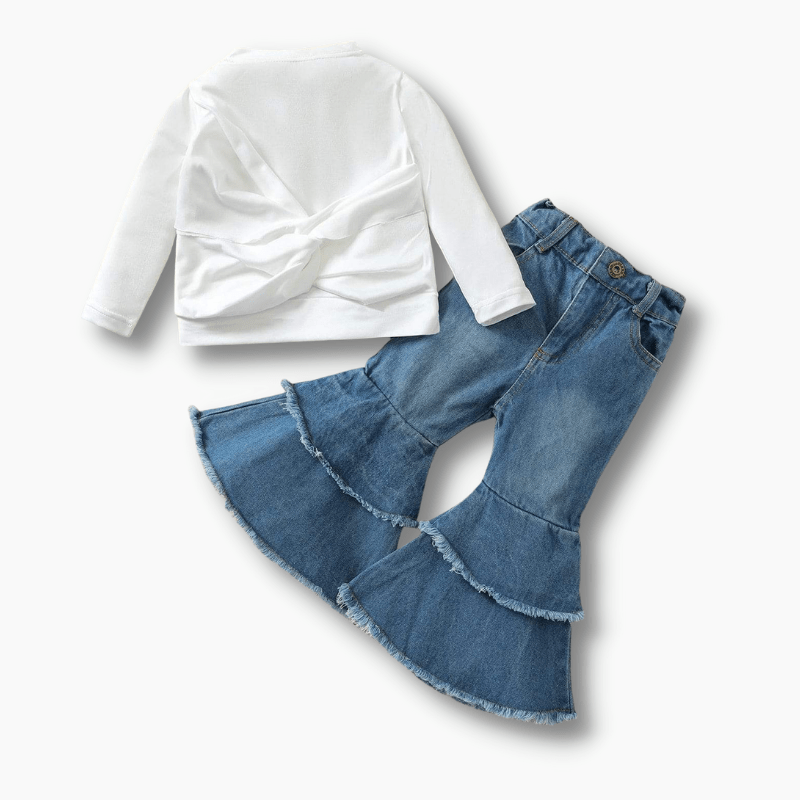 Girl's Clothing Flared Jeans and Top Set