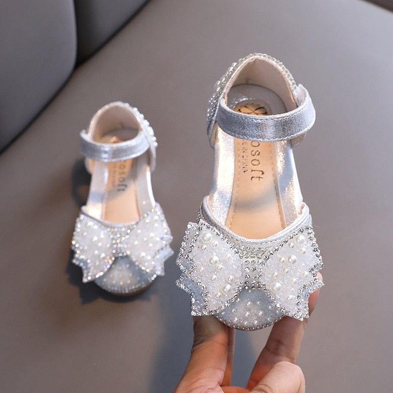 Silver / 21(Insole 13.5CM) Flat Princess Sandals