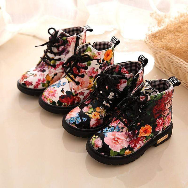 Black floral best sale ankle boots