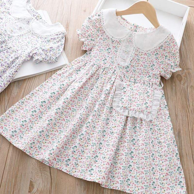 Girl's Clothing Floral Dress with bag