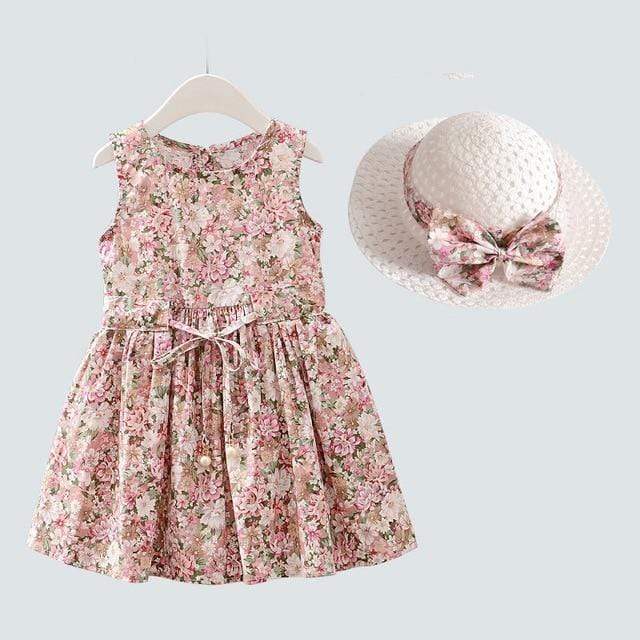 Girl's Clothing Pink / 4T Floral Girl Sleeveless Dress