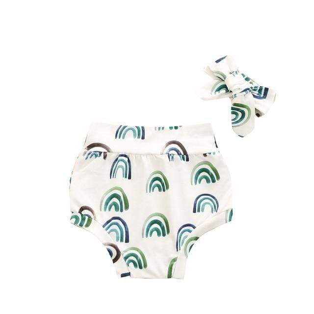 Girl's Clothing F / 6M Floral Heart Rainbow Shorts with Headband