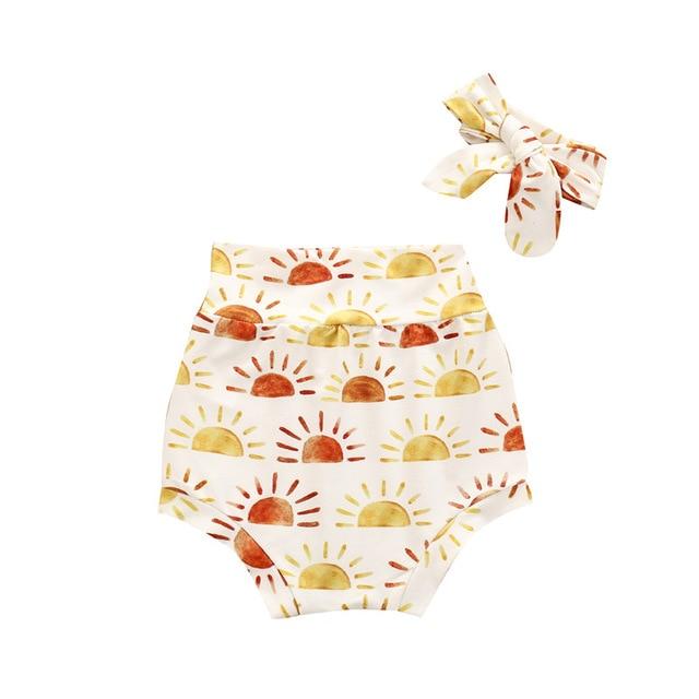 Girl's Clothing B / 6M Floral Heart Rainbow Shorts with Headband