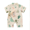 Girl&#39;s Clothing White with Leaves / 18M Floral Kimono Rompers