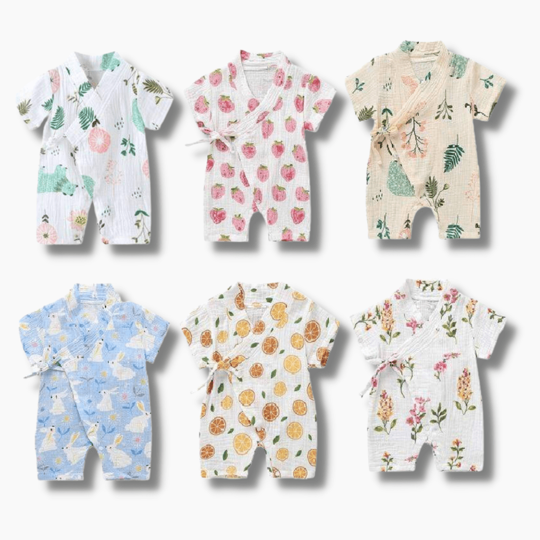 Girl's Clothing Floral Kimono Rompers