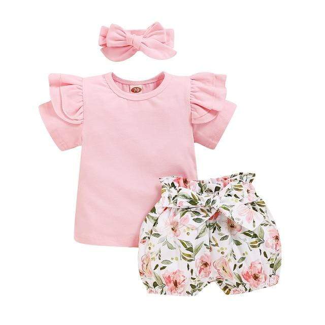 Girl's Clothing 1 / 24M Floral Outfit Short Sleeve