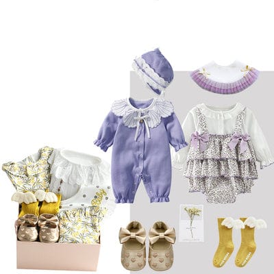 Set C / 3-6M Floral Print Baby Gift Set