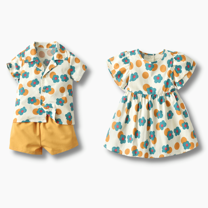 Floral Print Children Sibling Outfit
