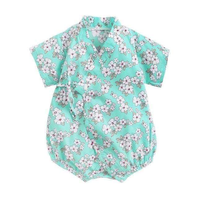 Girl's Clothing Green / 24M Floral Print Kimono Romper