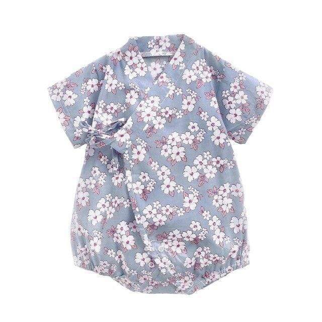 Girl's Clothing Gray / 18M Floral Print Kimono Romper