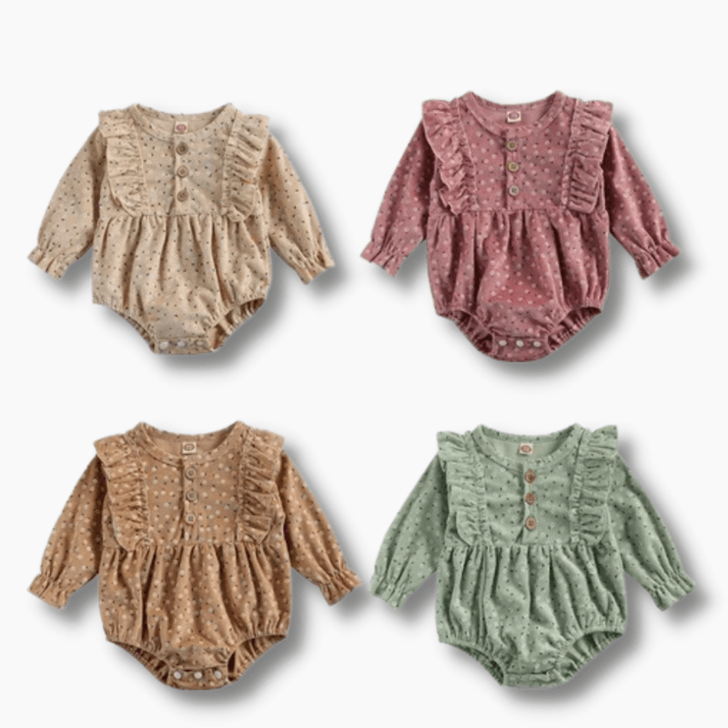 Girl's Clothing Floral Print Ruffle Baby Romper