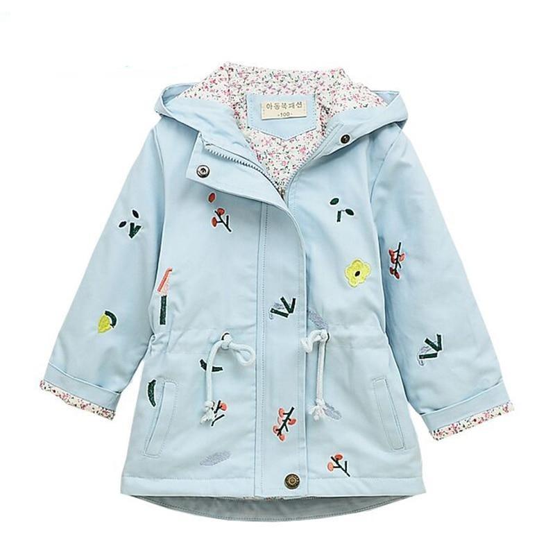 Girl's Clothing Floral Print Windbreaker Jacket