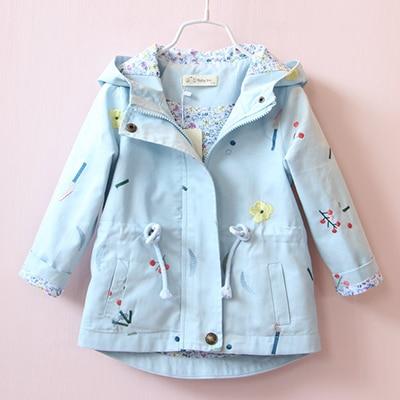 Girl's Clothing Blue / 2T Floral Print Windbreaker Jacket