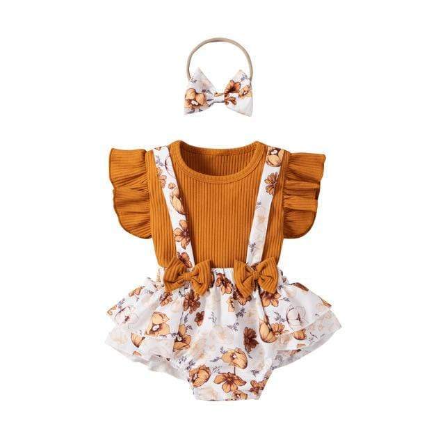 Girl's Clothing Brown / 18M Floral Printed Rompers