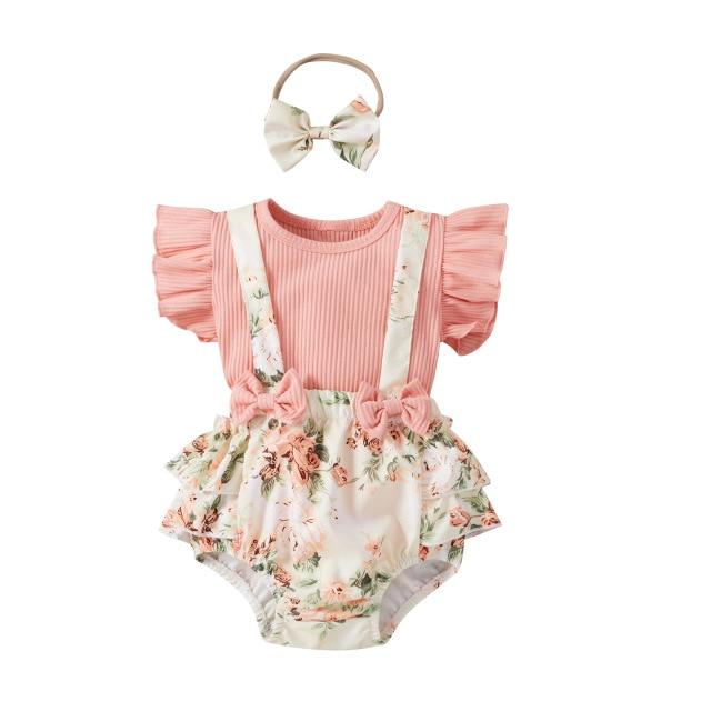 Girl's Clothing Pink / 18M Floral Printed Rompers
