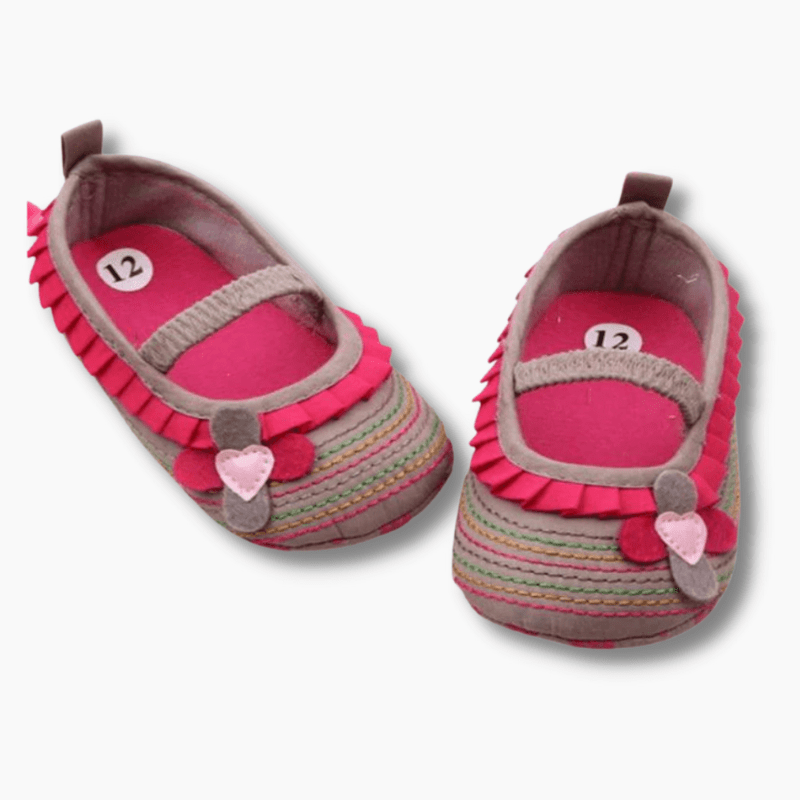 Floral Ruffle Baby Shoes