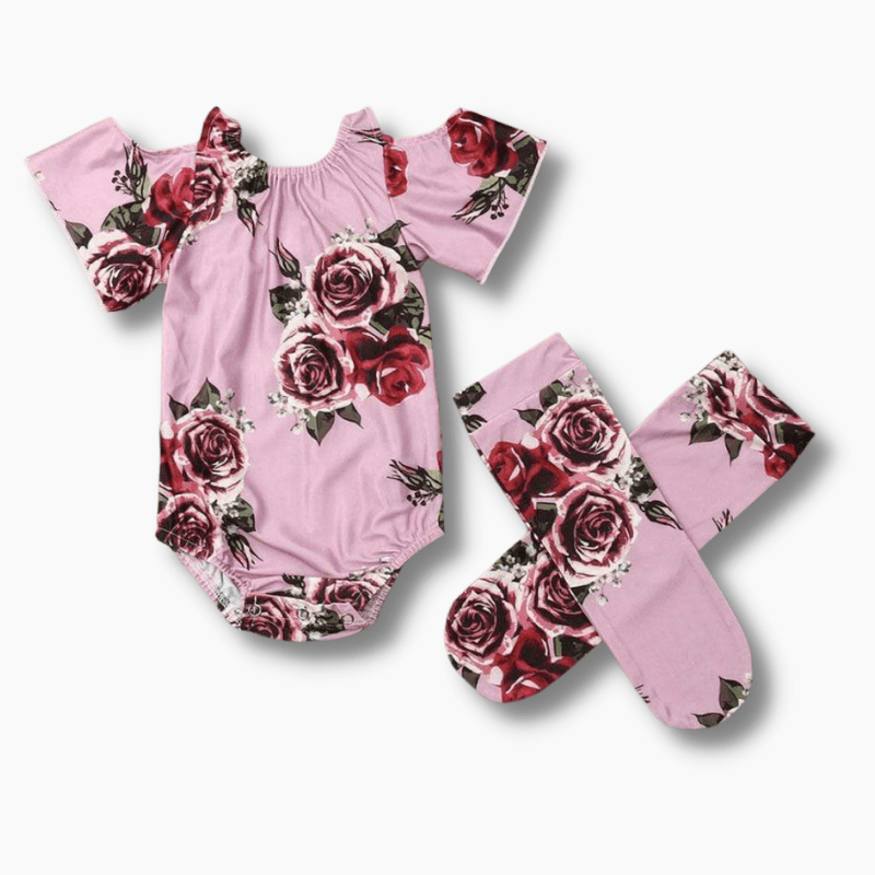 Girl&#39;s Clothing Floral Short Sleeve Romper