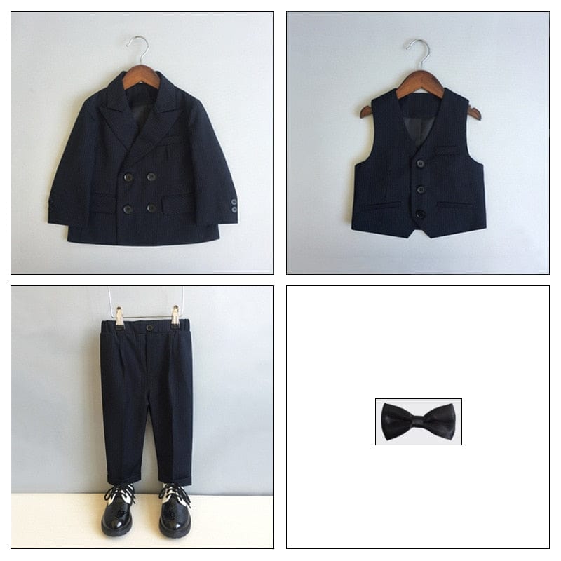 black  (vest)4pcs / 12M Flower Boys Wedding