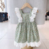 Q31519 / 5T Flower Dress Lace Flying Sleeve
