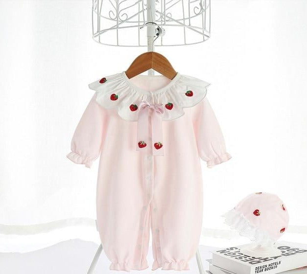 Girl's Clothing FLY0312 / 24M / CN Flower Short Sleeve Collar Rompers