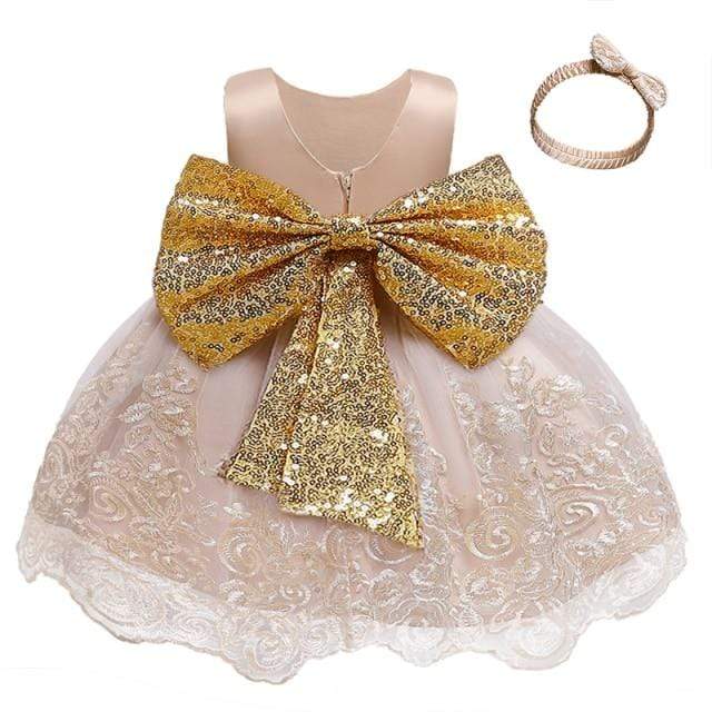 Girl's Clothing Gold Bow Yellow / 4T Flower Tutu Dress