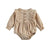 Girl's Clothing Beige / 6M Flowers Print Button Ruffles Long Sleeve Jumpsuits