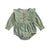 Girl's Clothing green / 6M Flowers Print Button Ruffles Long Sleeve Jumpsuits