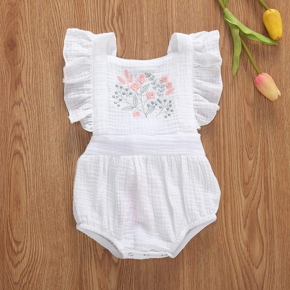 Flowers Print Ruffles S