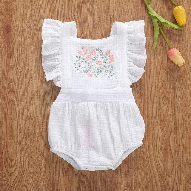 white / 6M Flowers Print Ruffles S