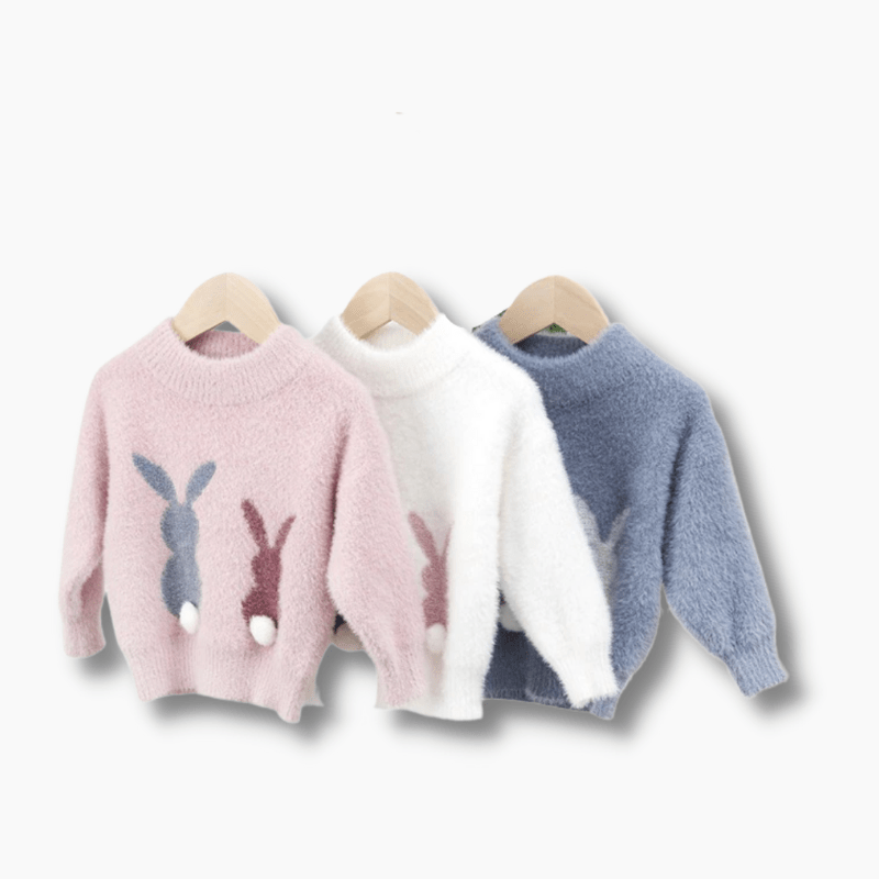 Girl's Clothing Fluffy Bunny Sweater