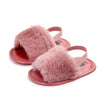 Shoes Maroon / 0-6M Fluffy Fur Sandals