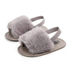 Shoes Grey / 0-6M Fluffy Fur Sandals