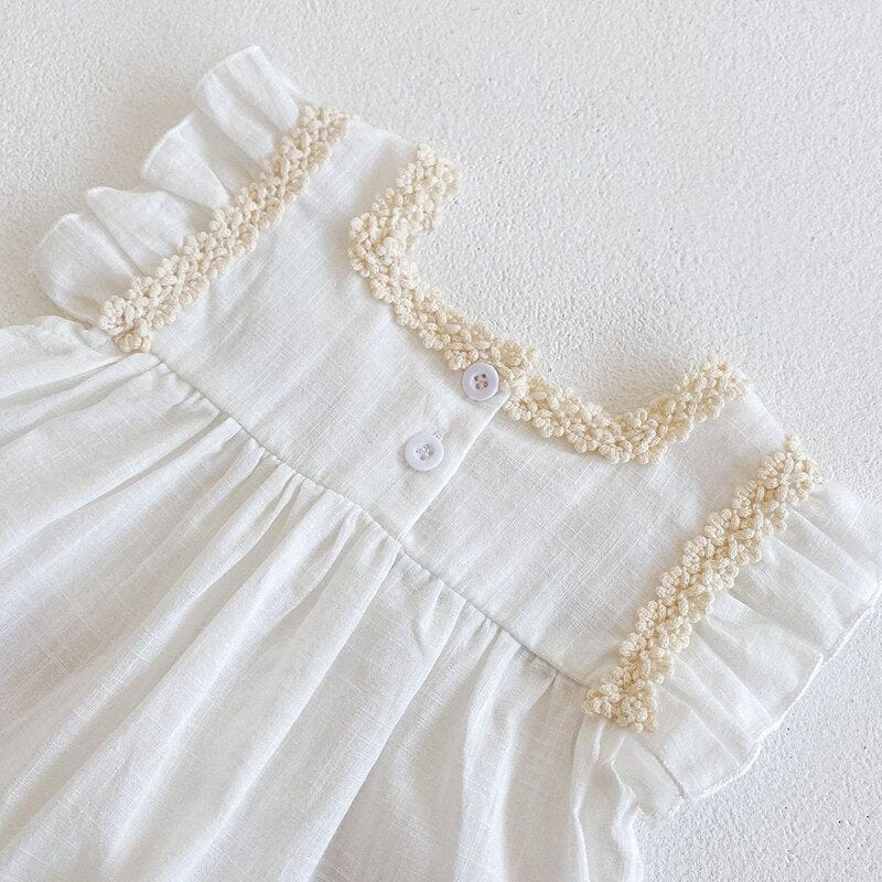 Flying Sleeve Embroidery Cotton Linen Clothes