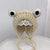 Beige With Wool Frog Earflap Beanie Cap