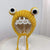 Yellow With Wool Frog Earflap Beanie Cap