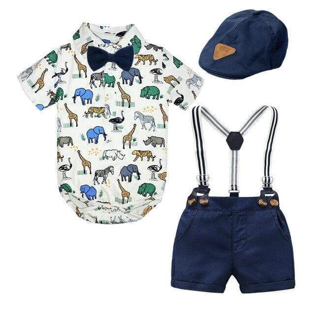 Boy's Clothing Fun Animal Romper Set