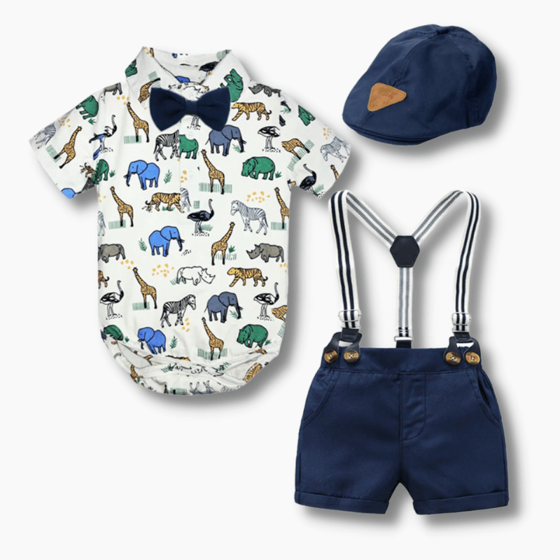 Boy's Clothing Fun Animal Romper Set
