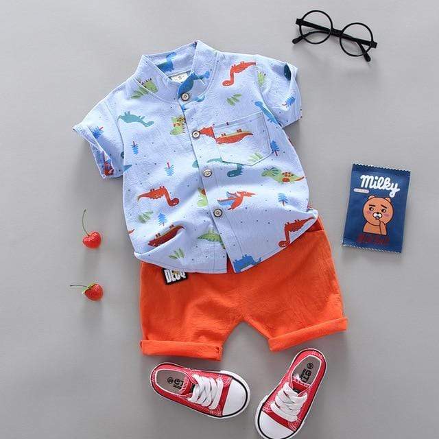 Boy's Clothing Light blue Dinos / 4T Fun Top And Bottoms Sets