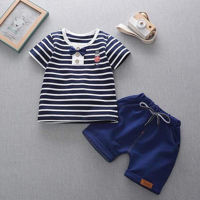 Boy's Clothing Navy Stripes / 4T Fun Top And Bottoms Sets