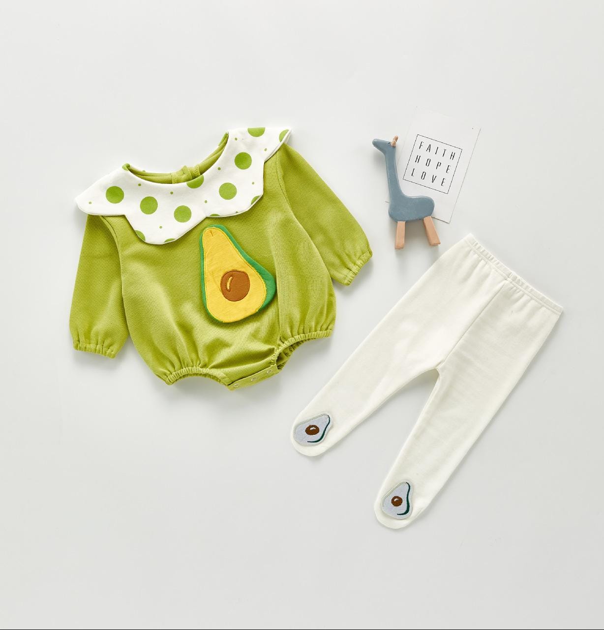 Avocado Romper Pant / 3M Funny Yolk/Strawberry/Avocado Sweatshirt