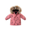 Girl&#39;s Clothing dark pink / 3Y fur hooded down coat