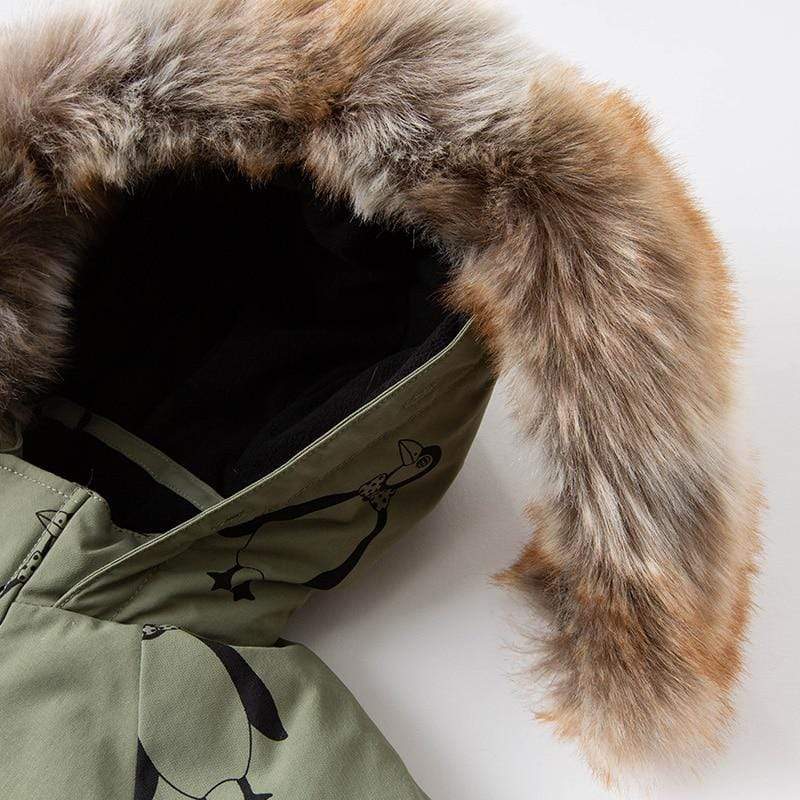 Girl's Clothing fur hooded down coat