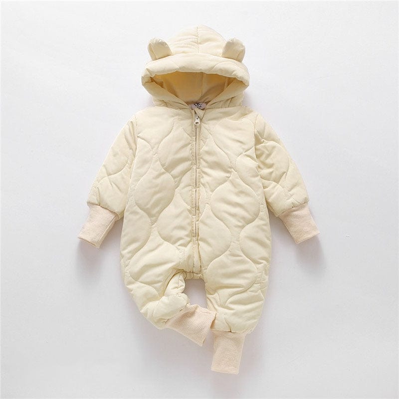 beige / 3-6M / China Fur Lining Toddler Girls Rompers