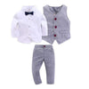 grey / 18M / China Gentleman Grey Vest + Long-Sleeved Outfit