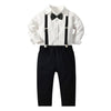 21K099-White / 12M(80) Gentleman Shirt With Bow Tie +Trousers Sets