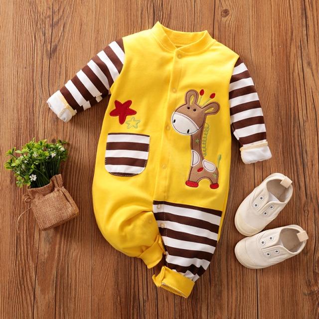 Boy's Clothing Beige / 0-3 Months Giraffe Infant Jumpsuits