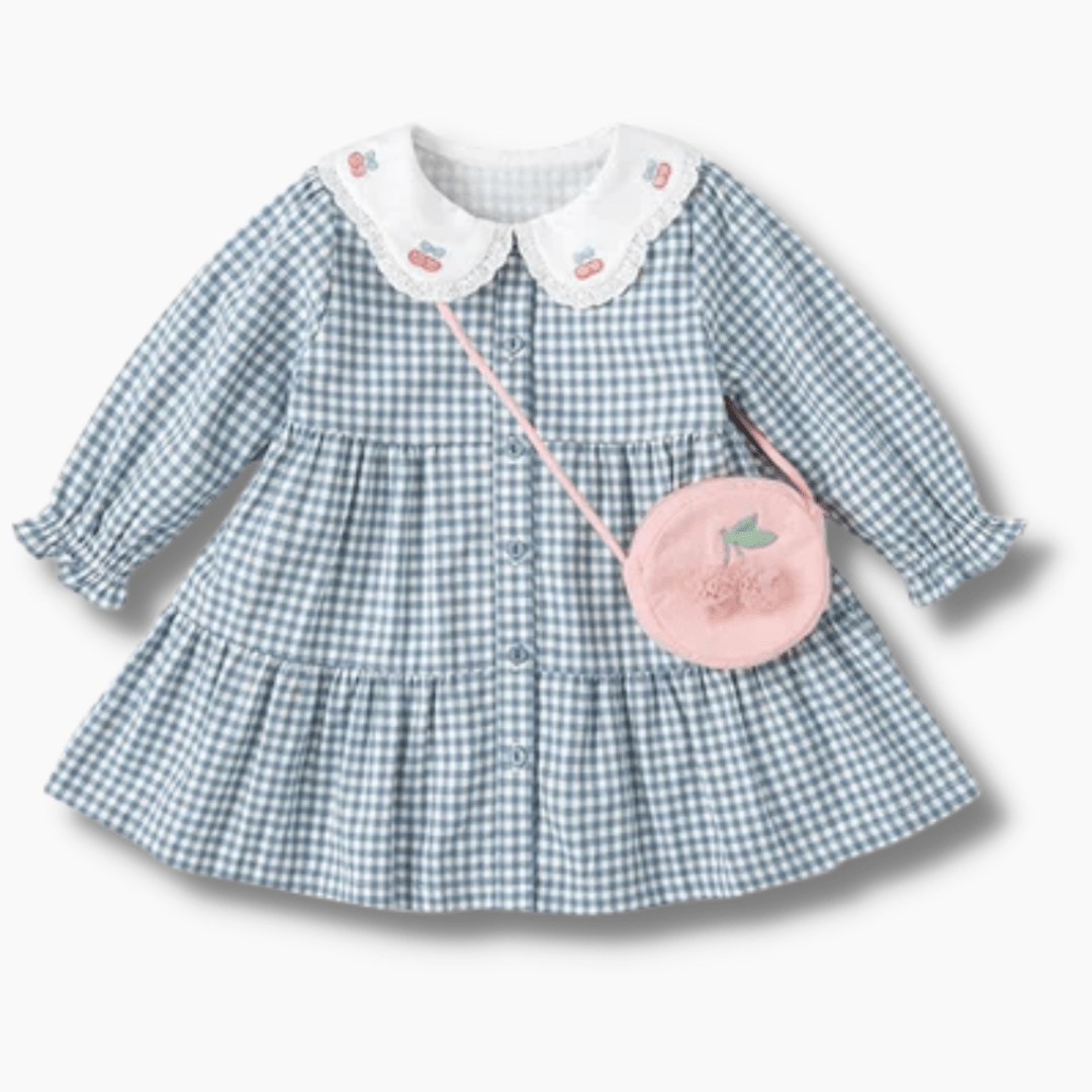 Girl Blue and White Gingham Dress