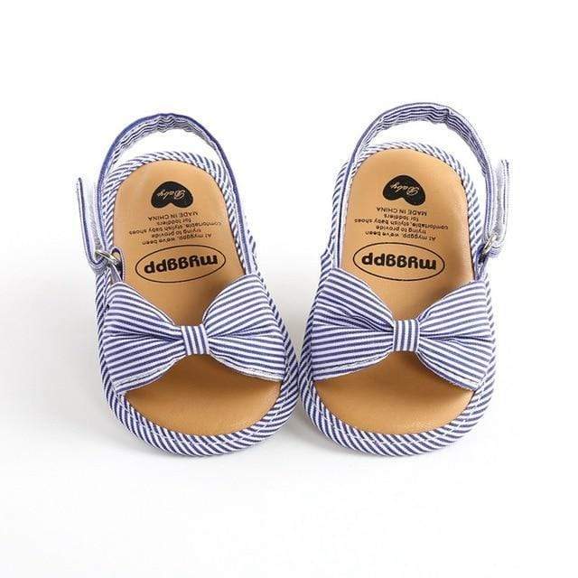 Shoes Blue White Stripes / 13-18M Girl Bowknot Sandals