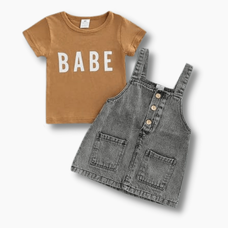 Girl Dungaree Dress Outfit, 4T